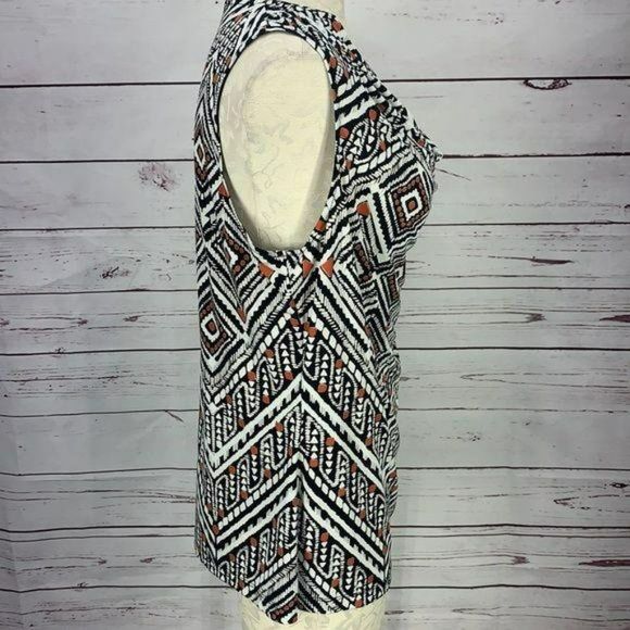 Calvin Klein Woman's Aztec Print Cowl Neck Sleeveless Top Size Large - Picture 4 of 11